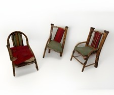 Antique Rustic Twig Doll House Furniture Adirondack Bentwood Settee 1800s picture