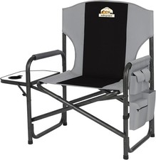Oversized Heavy Duty Folding Camping Chair Black 600 LBS Detachable Side picture