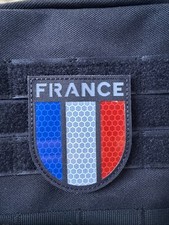 France French Shield IR Reflective Tactical Patch Hook Loop Color Silver picture