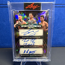 Leaf 2024 Sports Heroes Triple Auto Conor McGregor Max Holloway H3-9 1/7 picture