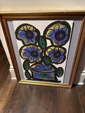 Peter Keil Abstract FLOWERS STILL LIFE Painting COA Modern Art 24” X 16” picture