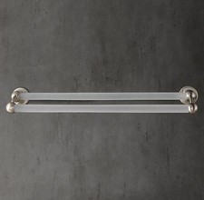 RH Restoration Hardware Vintage DOUBLE TOWEL BAR Satin Nickel 179 picture