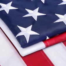 American Flag, 210D Heavy Duty Double Sided Outdoor Flag Embroidered Stars Brass picture