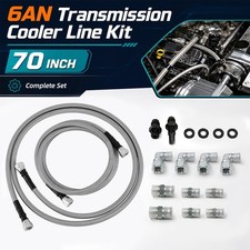 70'' Braided Transmission Cooler Lines For TH350 TH400 4L60E 4L80E 700R4 200-4R picture