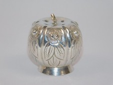 Antique Sanborn Mexico Sterling Silver Repousse Pumpkin Fruit Shaker 40.3g picture
