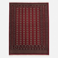 Vintage Pakistani Bokhara Wool Rug, 8’ x 10’ – Red Traditional Area Rug picture