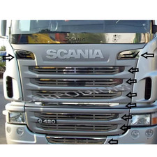 Grille Cover Kit for Scania G420 G440 2009-2016 Super Glossy Stainless Steel picture