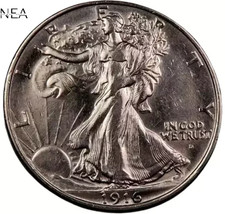 1916-D Walking Liberty Half Dollar ~Borderline Uncirculated AU+ ~Lots Of Luster picture