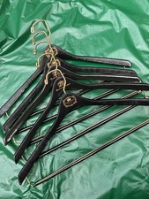 5 Oxxford Clothes Hangers Wooden Black Excellent Condition picture
