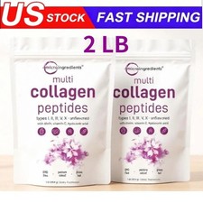 2 PCS Micro Ingredients 1 lb Multi Collagen Peptides Powder – Types I,II,III,V,X picture