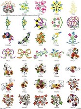 500 ASSORTED FLOWERS 01 EMBROIDERY MACHINE DESIGNS COLLECTION PES USB DRIVE picture