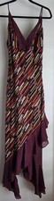 Vintage Pelicana Maxi Dress L Sleeveless Multicolor Geometric Asymmetrical Hem picture