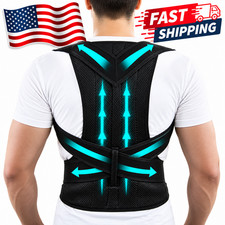 NEOPRENE MAGNETIC POSTURE CORRECTOR BAD BACK LUMBAR SHOULDER SUPPORT BELT BRACEs picture