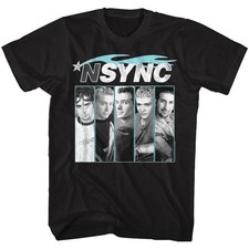 NSYNC Mens T-Shirt New Blue Flame in 100% Black picture