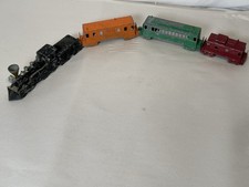 Vintage Midgetoy Diecast Train Set Engine Tender Passenger Cars Caboose USA picture