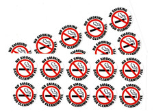 20 - NO SMOKING $450 CLEANING FEE sticker | white | 1.5