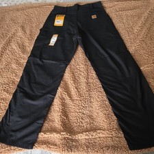 Carhartt Pants Mens 34x30 NWT Black Loose Fit Canvas Utility Work Carpenter... picture