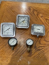 VTG Antique Steampunk Jas P. Marsh Corporation Chicago Pressure Gauge Lot Of 5 picture