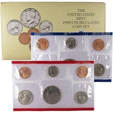1990 Uncirculated Coin Set U.S Mint Original Government Packaging OGP picture