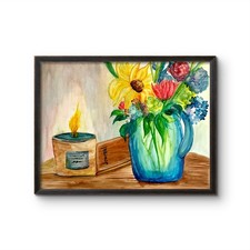 Original Abstract Watercolor 12x16 Floral Painting Signed Wall Art Decor picture