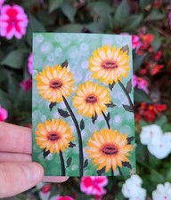 ACEO Art Card Print Floral Flower Miniature Art Print, Art By Kacie picture
