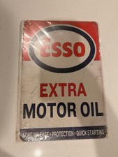 Esso Extra Motor Oil Tin Sign 8x12 picture
