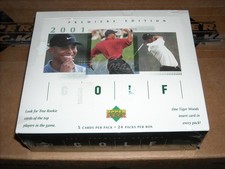 2001 Upper Deck Golf FACTORY SEALED HOBBY BOX TIGER WOODS ROOKIE YR & $34 BONUS picture