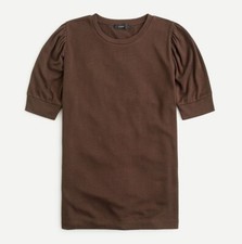 J Crew Puff Sleeve Supercozy Sweater NWT Women's Small Brown Soft Knit Top picture