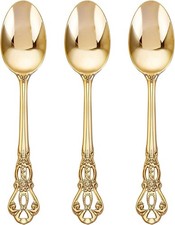 Joyido 75 Gold Plastic Spoons 8.1inch Vintage picture