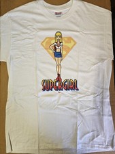 Vintage Supergirl T Shirt L 1999 Hanes Heavyweight Superman Animated Series picture