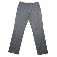 J.Crew Bowery Trousers Mens 32x32 Gray 100% Wool Classic Fit Dress Pants picture