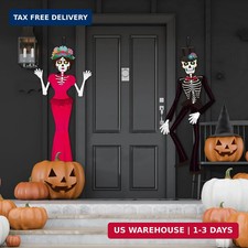 2 Pcs Day of the Dead Sugar Skull Door Decorations picture