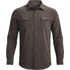 Under Armour Mens XXL Brown Long Sleeve Ventilated Fishing Hiking Shirt Western picture