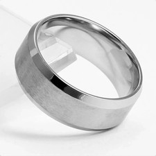 Tungsten Carbide Wedding Band Ring Brushed Silver Mens Jewelry Size 5-17 + Half picture