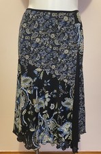 VTG Y2K Worthington Mesh Midi Skirt Floral Paisley Whimsigoth Grunge M picture