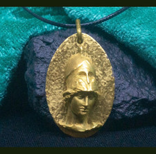 Greek Athena Bronze Necklace, Goddess of Warfare Pendant, Goddess of Wisdom picture