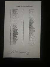 Rare Mohammed Ali Signed Bible Contradictions Exodus 33:20 checked Off by Ali picture
