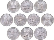 2013 P&D Quarter 10 Coin Set Clad Uncirculated Mint State picture