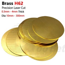 H62 Solid Brass Disk Circle Blanks Discs Round Sheets 10-300mm Dia 0.3-4mm Thick picture