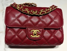 CHANEL Mini Flap Bag Dark Red Grained Calfskin & Gold-Tone Metal crossbody picture