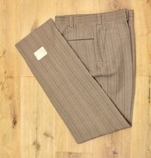 Men's VTG 1970s NOS Brown & Blue Striped Pants 34