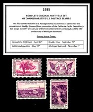 1935 COMPLETE YEAR SET OF MINT -MNH- VINTAGE U.S. POSTAGE STAMPS picture
