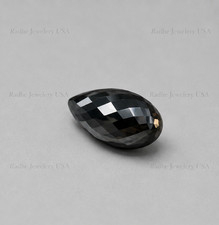 9 - 27Ct Lab Created Black Moissanite Pear Loose Gemstone Full Cut Jewelry Stone picture