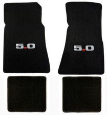 New 1979 - 1993 Ford MUSTANG 5.0  Black Carpet 4 pc Floor Mat Set picture