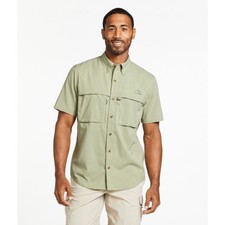 L.L. BEAN Men's SunSmart Tropicwear Shirt Medium Green Sage Short Sleeve NWT picture