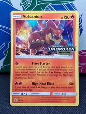 Volcanion SM179 Holo, Unbroken Bonds Prerelease Promo Stamped Pokemon Card NM picture
