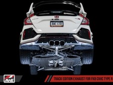 AWE Track Exhaust & Front Pipe w/ Triple Black Tips for FK8 Honda Civic Type R picture