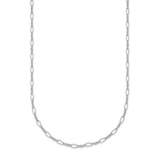 Platinum & Diamond-cut 2.4mm Solid Oval Link Chain Necklace 18