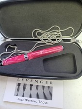 Levenger True Writer Mini Pink Pearl Ballpoint Pen AP0578 w/ Case Lanyard Docs picture