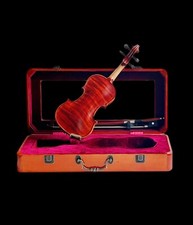 Handmade Solid Wood 1/32 (200mm) Violin with Display Case – Fully Playable picture